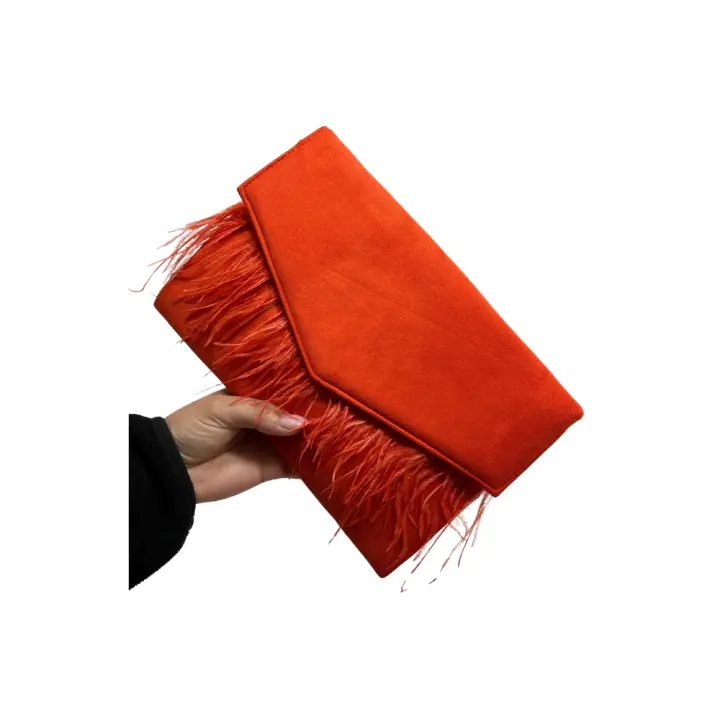 Bolso de Fiesta Bolso plano sobre de Mano Antelina Solapa  pico con Plumas - 1
