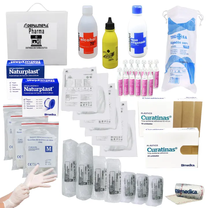DEPALMERA Pharma✮ Botiquin Primeros Auxilios Homologado, Repositorio Botiquin Para Armario Maletin, Accesorios Para un Botiquin, Mutua, Hogar, Pared, Casa, Empresa,Kit Reposicion  en Caja. - 1