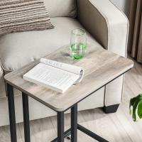 Mesa auxiliar moderna con ruedas y pies ajustables, ideal para dormitorio, fácil de montar, marco de acero, en blanco crema o negro ébano - details 9