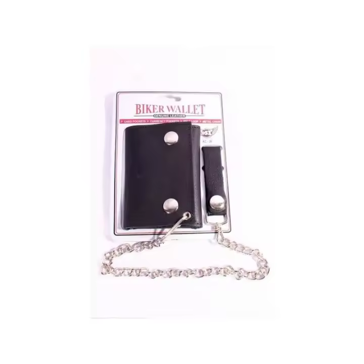 Cartera Moto PIEL Pequeña Con Cadena OSX AC26 - Motorista - Biker - Custom - - 1
