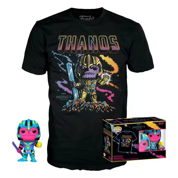 Funko POP & Tee Box Thanos - Set Exclusivo con Figura de Colección y Camiseta de Calidad Talla S - 1