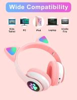 BIT Auriculares inalámstricos Bluetooth para niños, adolescentes y Adultos, auriculares Bluetooth con Micrófono, auriculares con orejas de Gato para niñas y Mujeres - details 4