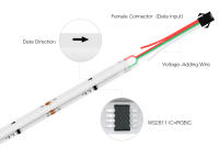 Tira De LED Flexible RGB IC Addressable 12V WS2811 Dream Color COB Con 576 LEDs/m Alta Densidad Para Decoración De Paredes - details 2