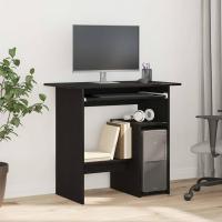 vidaXL Escritorio de madera contrachapada 80x45x74 cm en color Roble ahumado/Negro/Madera antigua y más | estructura resistente ideal para salón dormitorio o estudio - details 8