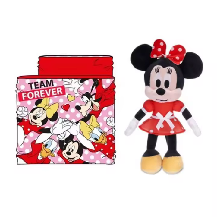 SET MINNIE MOUSE PELUCHE 30CM CON BRAGA DE CUELLO PARA NIÑAS - 1