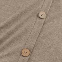 Vestido Casual Para Mujer De Color Sólido Con Botones Manga Larga Cuello Redondo A-Line Largo Hasta La Rodilla Fashion - details 20