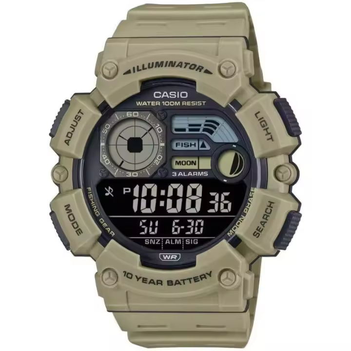 Reloj Casio Digital Sumergible Modo Pesca Fase Lunar Ws-1500h-5bvef - 1