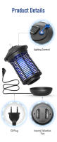 Lampara Asesina De Mosquitos Con Luz UV 6W/18W Control Remoto Trampa Eléctrica Para Insectos 365nm Zapador De Pulgas Luz De Mosquitos - details 7