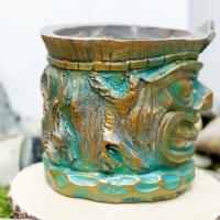 Vaso De Resina Decorativo Con Boca Grande Estilo Totem Divertido Origen China Ornamento De Flor Para Jardín Y Patio - details 10