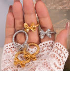 Nueva Moda de Plata y Oro Anillo Abierto girta Arco Mariposa elegant Mujeres Niñas Joyas de GIFT, LA Fashion simple personalidad Arco anillo de Diseño - details 9
