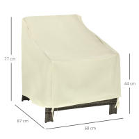 Outsunny Funda Protectora para Sillas Cubierta de Muebles Sillón Impermeable Exterior Jardín Protección contra Lluvia y Sol 68x87x77cm 600D Tela Oxford - details 2
