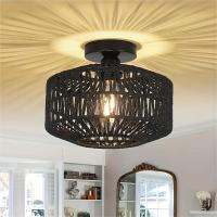Luz De Techo Bohemia Hecha a Mano En Rattan Con Encanto Rustico Farmhouse Montaje Fácil No Incluye Bombilla - details 10