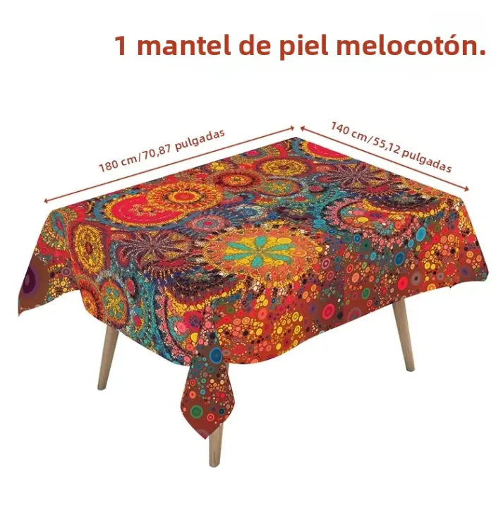 Mantel Rectangular Bohemio Rojo Con Puntos Para Fiestas De Navidad Halloween Cumpleaños Boda Decoración De Mesa De Polyester - 1