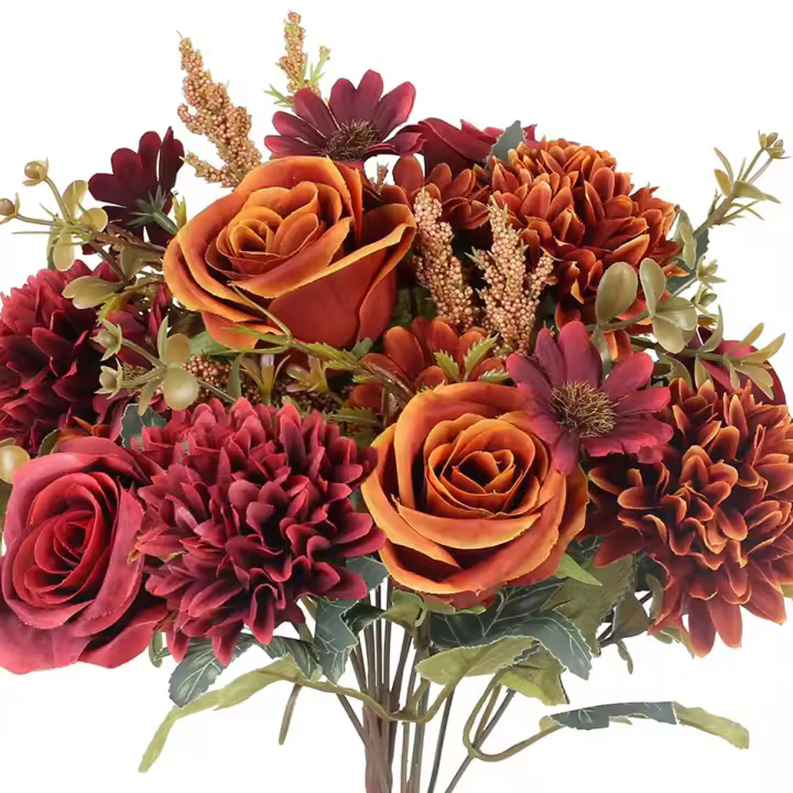 1PC Arco De Pekín En Silicio Artificial Para Decoración De Hogar Boda Navidad Jardín Flores Artificiales Rosas Y Esterillas - 1