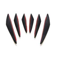 BARAC Parachoques delantero Protector de Fibra de Carbono No Real, Negro, para Coche Auto, Accesorio Universal, separador de Aleta de Goma, Alerón, con adhesivo pegatina , 6 uds - details 0