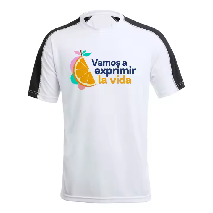 MERCHANDMANIA CAMISETA técnica franja mangas NEGRA frase motivadora vida lucha esfuerzo ánimo tshirt - 1