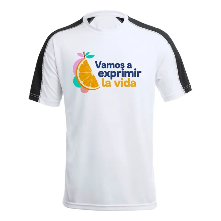 MERCHANDMANIA CAMISETA técnica franja mangas NEGRA frase motivadora vida lucha esfuerzo ánimo tshirt - 1