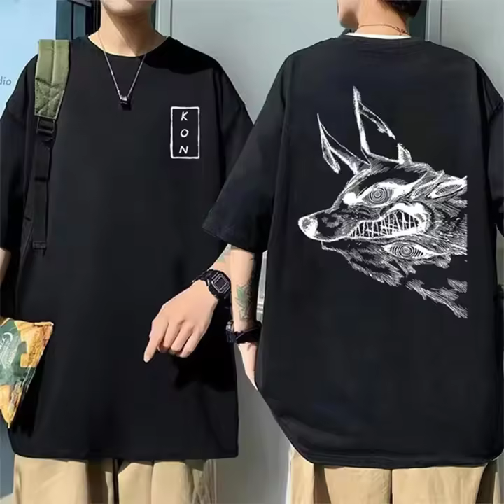 Camiseta De Algodón Unisex Con Estampado De Cadillo Para Hombre Y Mujer Camiseta De Cuello Encolado Harajuku Y2k Ropa Suelta Y Grande - 1