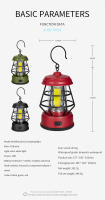 Lámpara De Camping Portátil Retro Con Gancho Y Pilas AA Luz LED Para Exteriores Y Acampar Fuente De Energía Recargable Dimmer Sin Químicos Peligrosos - details 10