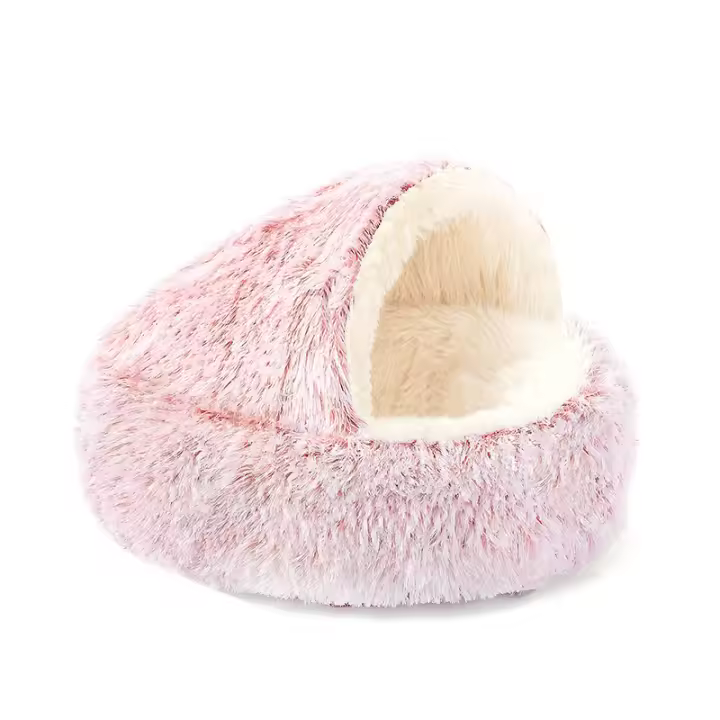 Cama De Peluche Para Gatos Invierno Almohadilla Redonda Para Mascotas 2 En 1 Cesto De Descanso Saco De Sueño Para Gatos Perros Pequeños Nido De Gato - 1