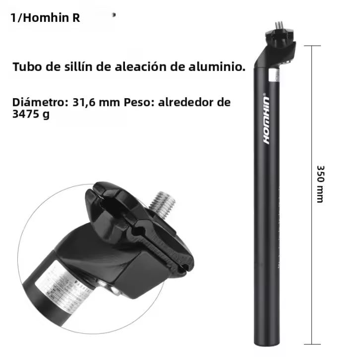 HOMHIN Poste De Silla De Bicicleta De Aluminio Aleación 25.4 27.2 31.6mm MTB Montaña Carretera 300/350 Piezas Para Tubo De Silla - 1
