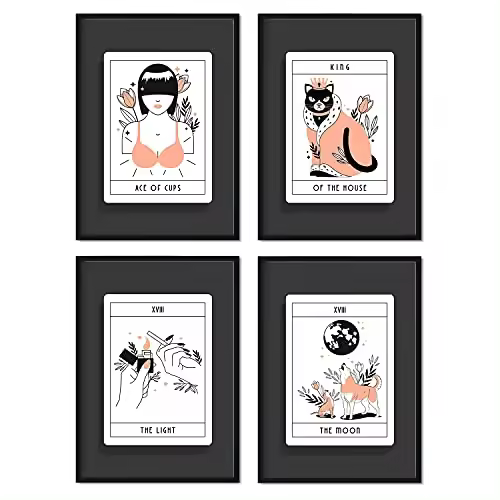 Nacnic Set De Láminas En Tonos Naranjas. Pósters Con Originales Ilustraciones De Las Cartas Tarot. Decoración De Interiores.. - 1