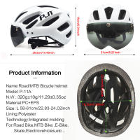 PJT Casco De Bicicleta LED Recargable Con Visera Gafas De Sol Para Hombres Helmets De Ciclismo MTB Y Carretera Con Protección Solar - details 1