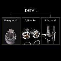 Juego De Llaves Allen 3/8 Pulgada Hex Bit Socket Set Sturdy Profesional Herramientas De Perforación Métricas Duraderas Para Impacto - details 1