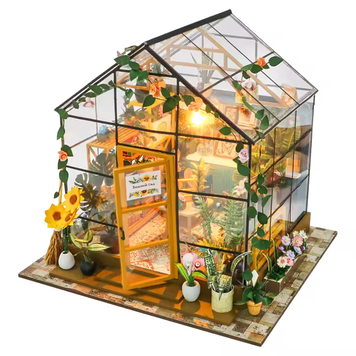 DAM. Casa de girasoles. Maqueta 3D realista con gran detalle y luces led. 20x18x19cm. - 1