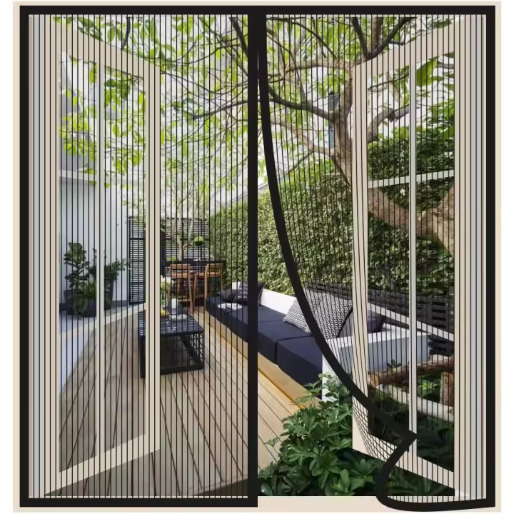 Mosquitera Ventana Magnetica 145x160cm, Negro - Cortinas Mosquitera Puerta Magnetica con Imanes, Cierre Automático, Que Entre Aire Fresco - 1
