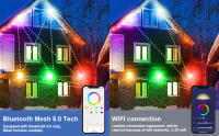 Lámpara De Inundación Inteligente RGB CW 50W Equivalente a 500W Luz LED Exterior Cambio De Color Con 16 Millones De Colores Tiempo Y Sincronización De Música - details 3