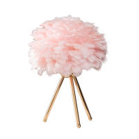 Lámpara De Mesa Para Dormitorio Con Plumas De Ganso Luz Decorativa Para Sala De Estar Y Café Romántica Para Boda Y Navidad Fuente De Iluminación LED Sin Baterías Fuente De Alimentación AC - details 9