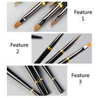 Cepillo De Arte De Uñas Negro Para Manicura Acrílica UV Extensión De Gel Cepillo De Pintura Y Dibujo De Polvo De Uñas - details 14