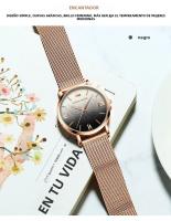 Reloj De Cuarzo Para Mujer Hannah Martin Diseño Original Con Mariposa 3D En Oro Rosa Cuerda De Acero Inoxidable Resistente Al Agua Y Al Choque - details 5