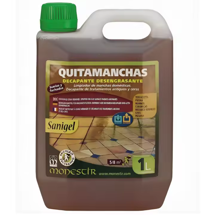 Monestir SANIGEL Quitamanchas Decapante Desengrasante - Limpiador Alcalino para Pavimentos - 1