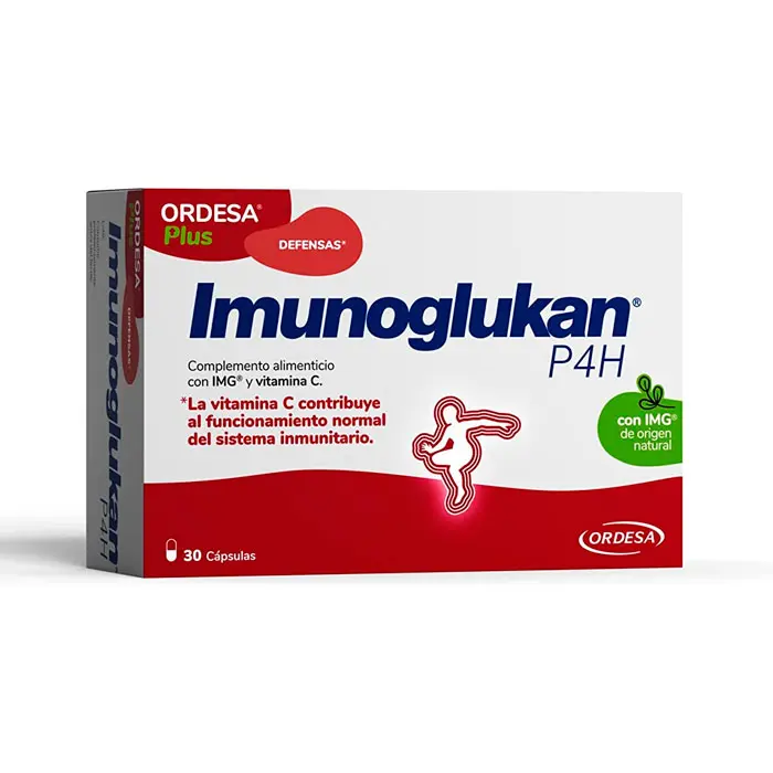 Imunoglukan P4H Cápsulas 30 Unidades - Complemento Alimenticio para Reforzar las Defensas - Vitamina C - Ordesa - 1