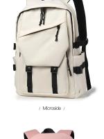 Mochila impermeable de poliéster para hombre, morral sencillo de 15 pulgadas, de Color sólido, a la moda, para ordenador de estudiante y pareja - details 20