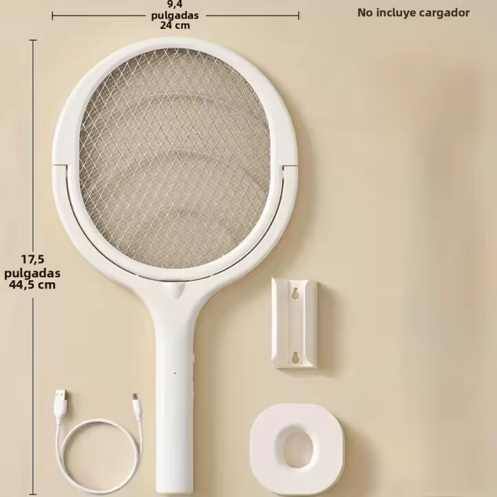 Porta Moscas Eléctrico Recargable Con Cabeza Giratoria Asa Para Exterminio De Plagas Zapper De Interior Para El Control De Plagas En El Hogar - 1