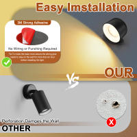 Luz De Pared Remotamente Controlada RGB Cambiante Y Dimmable Luz Nocturna Para El Dormitorio Con Rotación De 360 Grados - details 4