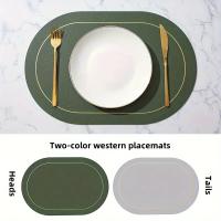 Juego De Tapetes Para Mesa De Cuero Lavables Y Resistente Al Calor Antideslizante Impermeable Para Comedor Tamaños 45x30CM Colores Variados - details 14