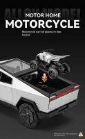 Modelo De Camión Tesla Cybertruck 1/24 Con Sonido Y Luz Vehículo De Montaña Para Niños Juguetes De Metal Y Plástico Regalo Ideal - details 9