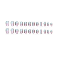 Kit De Uñas Postizas De Presión Para Mujeres Y Niñas 24 Piezas Juego De Uñas Postizas Cortas Cuadradas Con Diseño De Flores Geométricas Y Brillo Moda Oficina - details 77
