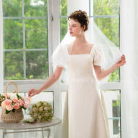 Velo De Novia Elegante Con Aplicación De Encaje Y Lentejuelas Dos Capas Largo Hasta Los Dedos Accesorios De Boda Para Mujeres - details 4