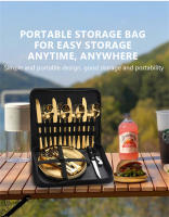 Camping cuadertos kit organizador utensilio de picnic conjunto Placa Arce inoxidable Cuchillo Tenedores pinzas senderismo 10/20 unids - details 3