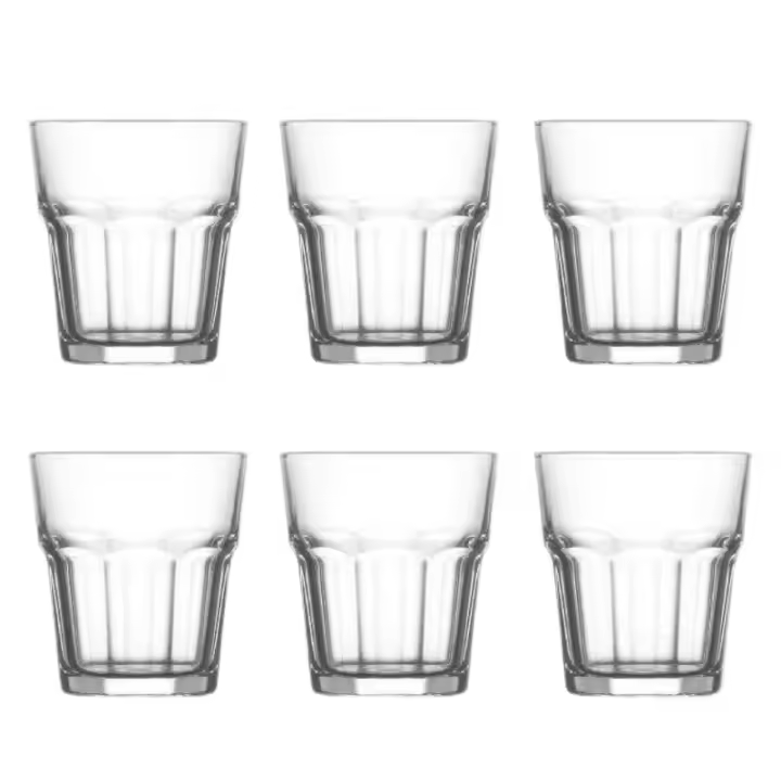 LAV Set de 6 Vasos de Colores de Cristales de Alta Calidad - Apto para Uso Diario - 1
