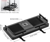 Estante de Ducha Soporte para el empleo de Ducha de Baño Sin perforación con soporte para el empleo de Ducha, Ganchos y soporte para toallas de baño Soporte Negro autoadhesivo antioxidante 22MM-25MM - details 2