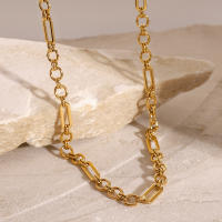 Collar De Acero Inoxidable Minimalista Para Mujer Con Enchufe De Oro 18k Resistente Al Agua Accesorio De Moda Para Fiestas - details 1