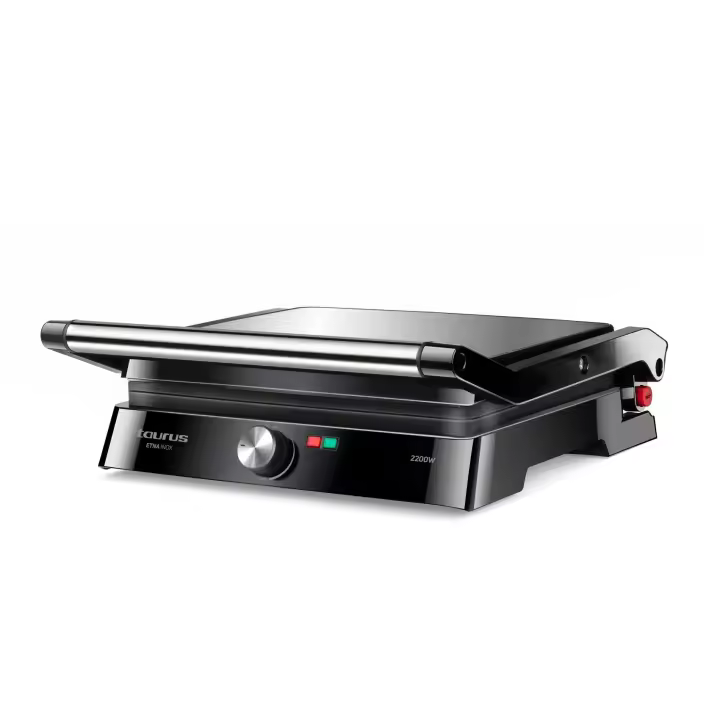 Taurus - Grill Etna Inox. Color Negro. Material producto Recubrimiento antiadherente. Potencia 2.200 W. Longitud del cable 75 cm - 1