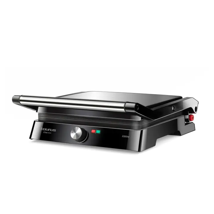 Taurus - Grill Etna Inox. Color Negro. Material producto Recubrimiento antiadherente. Potencia 2.200 W. Longitud del cable 75 cm - 1