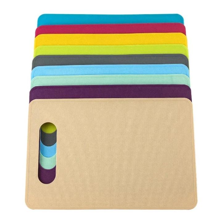 Tabla De Corte De Plástico Multicolor Antideslizante Fácil De Limpia Para Cocina Bloque De Alimentos Herramienta De Cocina Suministros De Cocina